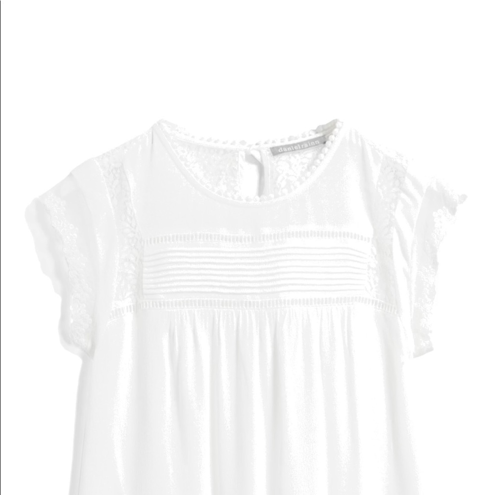 Daniel RAINN white Becru Lace Detail Blouse